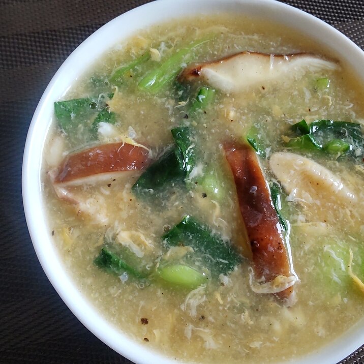 しいたけと小松菜の＊中華たまごスープ